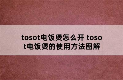 tosot电饭煲怎么开 tosot电饭煲的使用方法图解